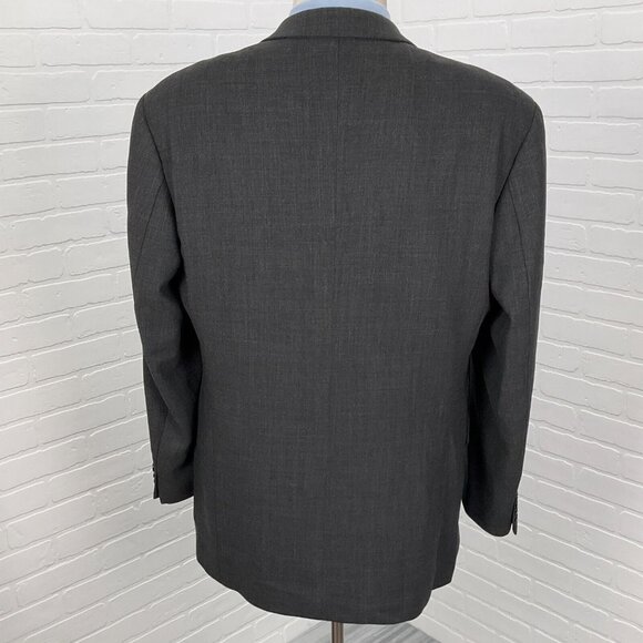 BOSS Hugo Boss Blazer Men 42 Gray Classic Career Wool USA Vintage - Picture 4 of 13